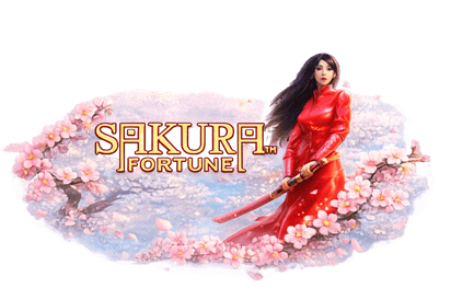 Sakura Fortune japoniškas automatas su sakuros žiedais ir geišos tema